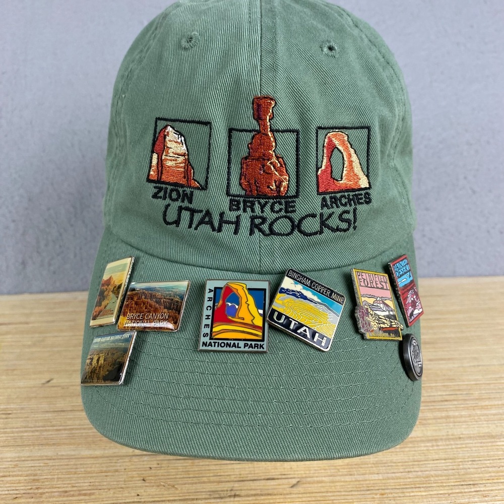 National Park Memorabilia 8 pin Lot utah hat cap adjustable Painted desert